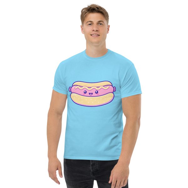 unisex-classic-tee-sky-front-6a37de55565cb.jpg Het VRides Hotdog T-shirt β Sappig, Snacky & Klaar voor de Kermis!