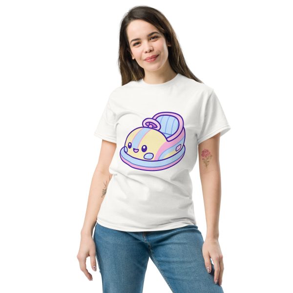 unisex-classic-tee-white-front-6a37d8dc4dd06.jpg Het VRides Botsauto T-shirt β Vol Gas de Show Stelen! π